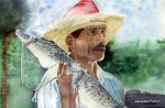 Chasseur d'alligators à Cuba 